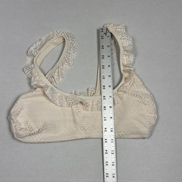 Andie Women's S The Hydra Swim Top Crochet Vanilla Ruffle NWT 9571 - Picture 7 of 15